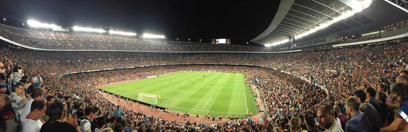 Football stadium, crowd audience. View